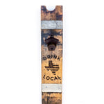 bottle opener wood etched rustic
