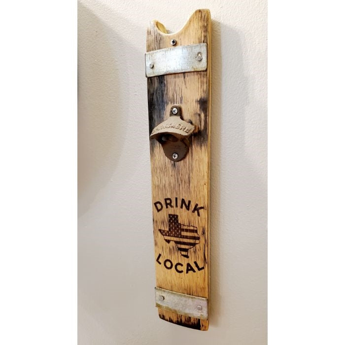 bottle opener wood etched rustic
