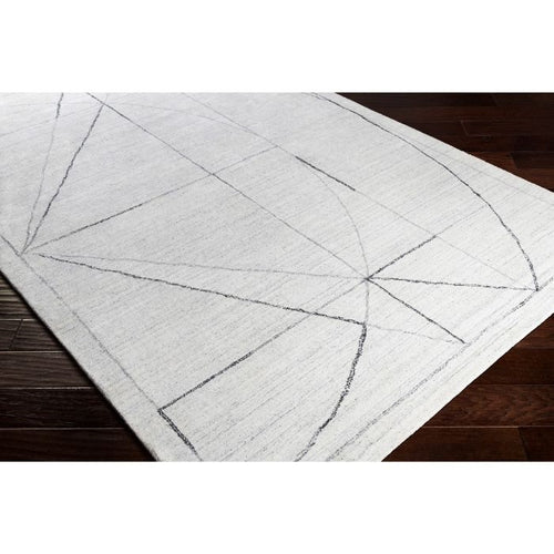 medium gray hand knotted area rug
