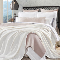 off-white textured throw blanket cotton 