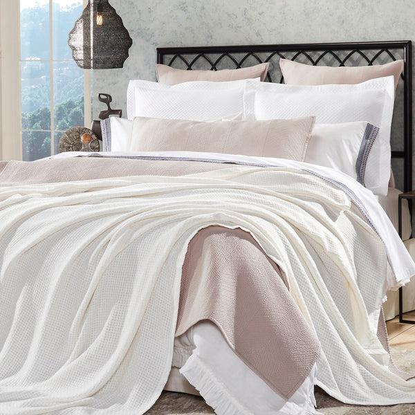 off-white textured throw blanket cotton 