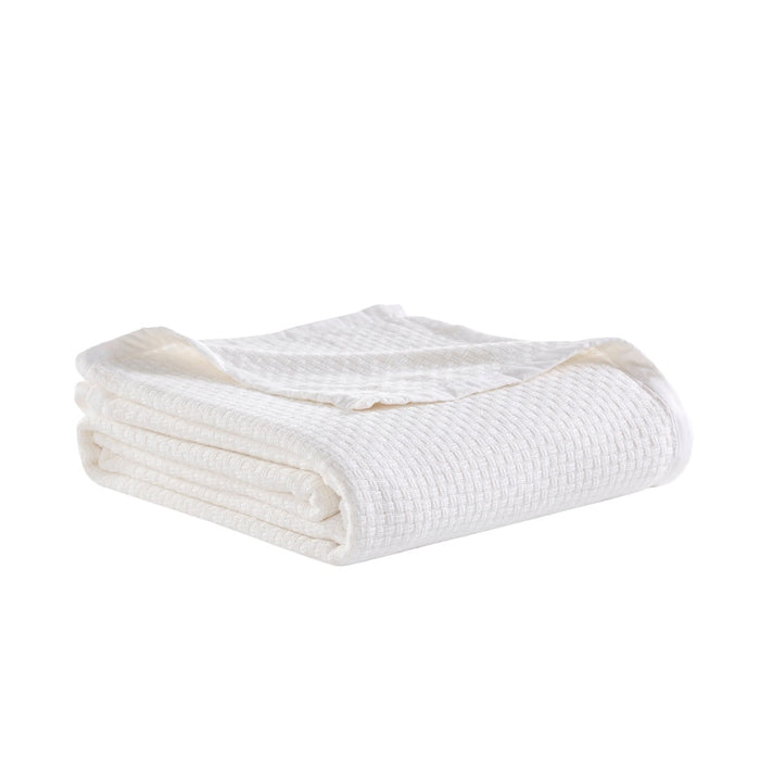 off-white textured throw blanket cotton 