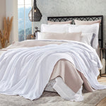 white textured throw blanket cotton 