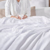 white textured throw blanket cotton 