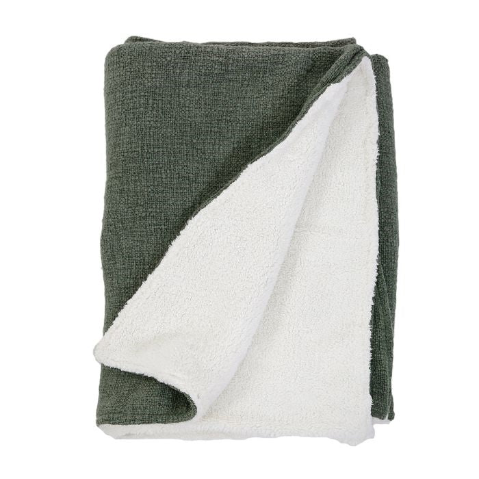 earthtone throw blanket fleece sherpa linen cotton