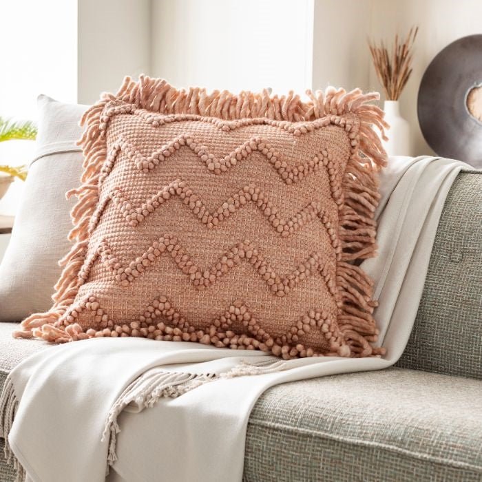 Accent Pillow - Hylia - Hand Woven - Pale Pink + Blush