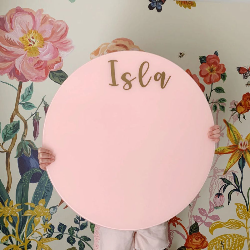 Dry Erase Magnet Board - Tempered Glass - Positively Pink Circle
