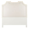 headboard textured fabric cream white traditional