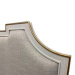 headboard textured fabric cream white traditional