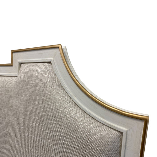 headboard textured fabric cream white traditional