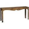 charcoal console table curved detail