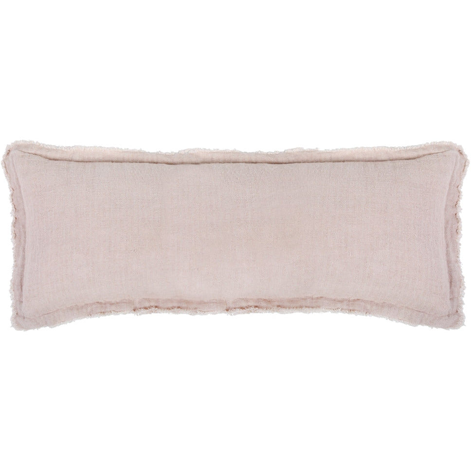 40" long bolster pillow stonewashed linen blush