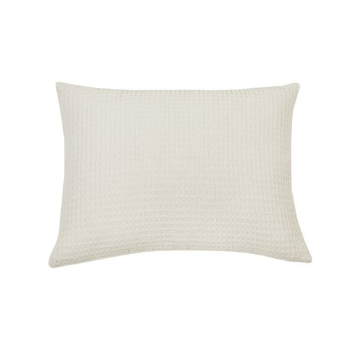 cream off-white blanket twin queen king pillow sham standard stonewashed cotton waffle weave
