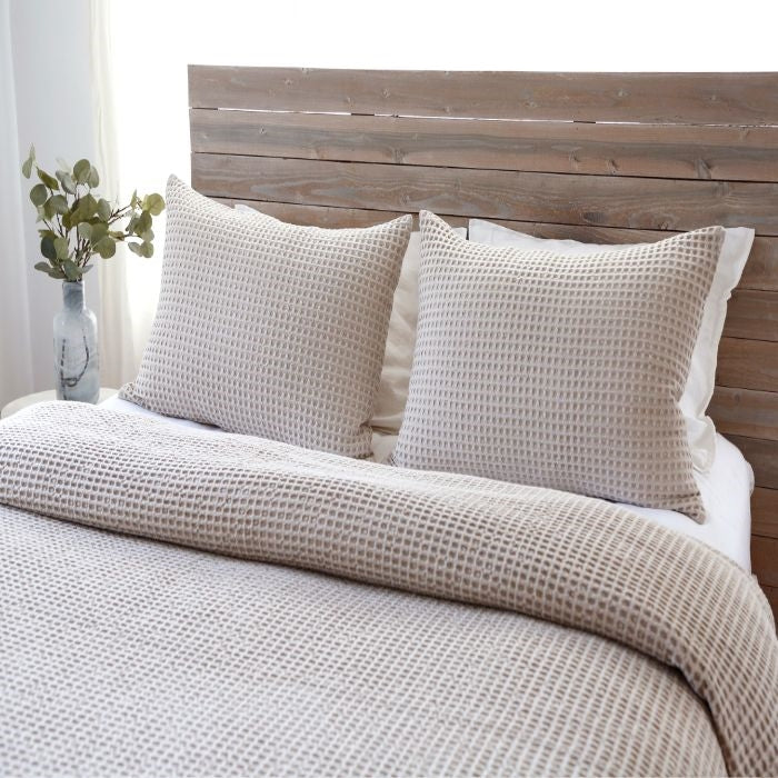 natural flax blanket twin queen king pillow sham standard stonewashed cotton waffle weave
