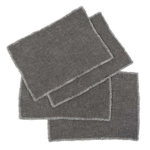 woven charcoal grey table placemat