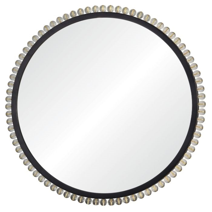 black nickel acrylic brass wall mirror round
