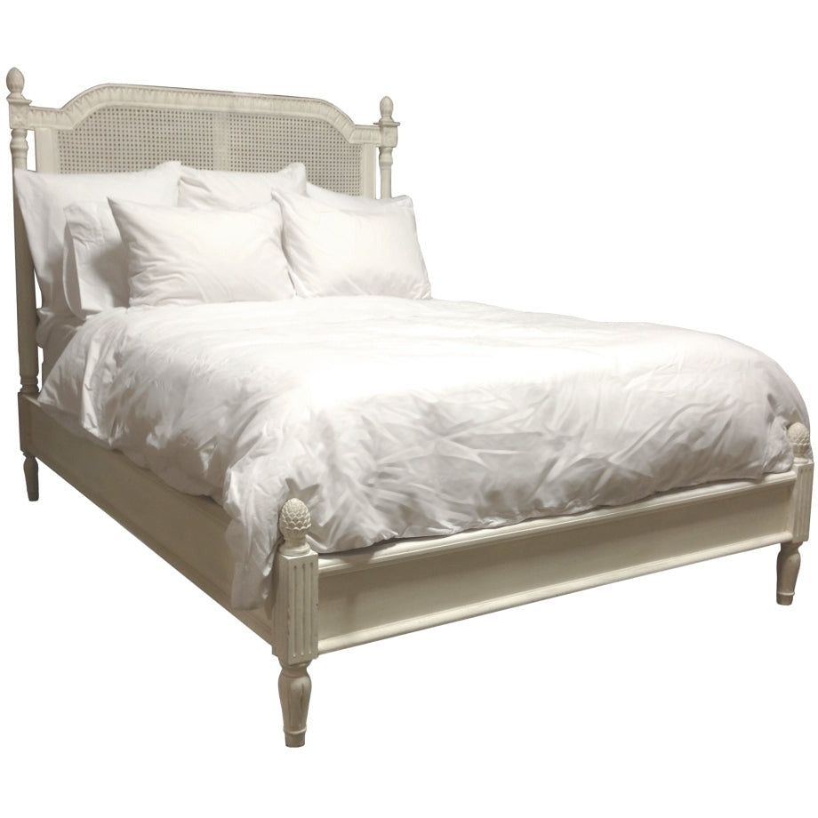 bed king wood cream detail legs