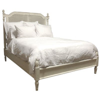 bed queen wood cream detail legs