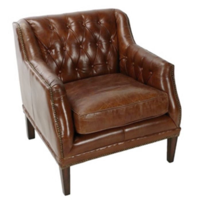 brown leather chair