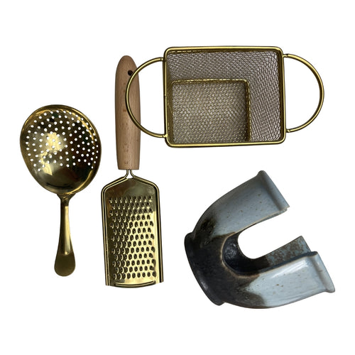 stainless steel gold finish strainer mesh basket grater kitchen