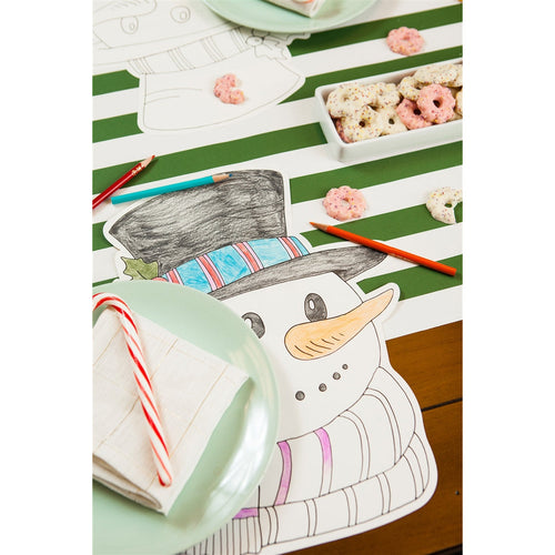 paper placemats snowman die cut 12 pack coloring black white