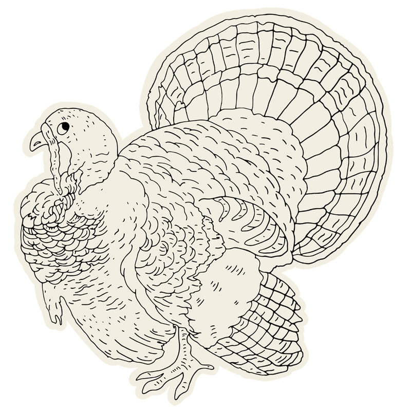 Coloring Turkey paper Placemat Sheet