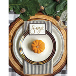 paper placemats sheets disposable wood slice log tree trunk outdoors charger