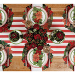 paper placemat die cut Hester & Cook red green pink poinsettia wreath Christmas