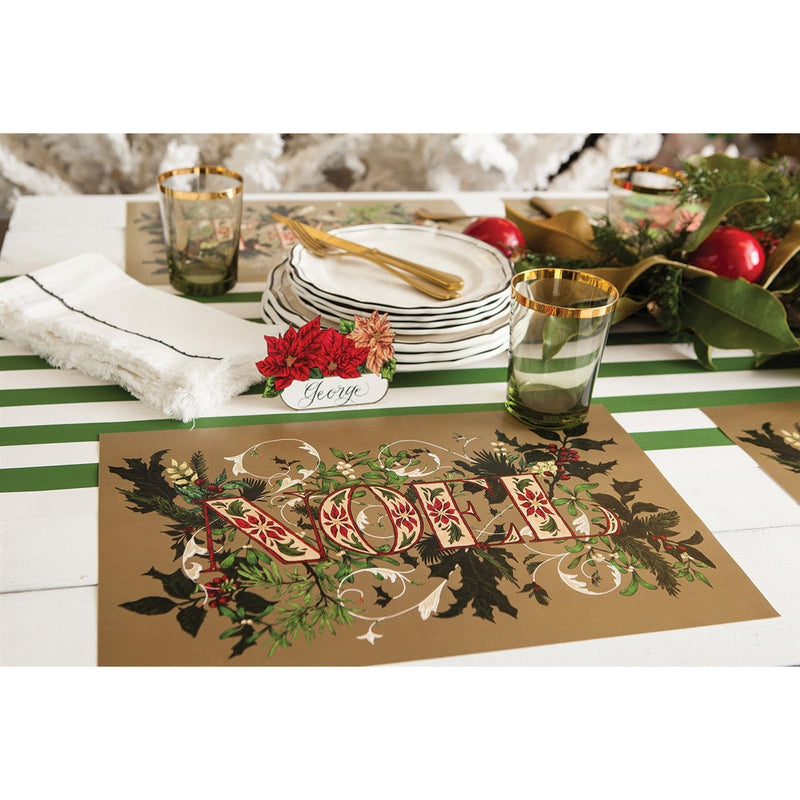paper placemat pad Christmas NOEL holly
