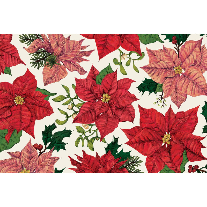 Christmas poinsettia paper placemats
