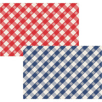 paper placemat pad red blue check