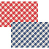 paper placemat pad red blue check