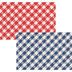paper placemat pad red blue check