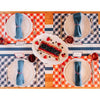 paper placemat pad red blue check