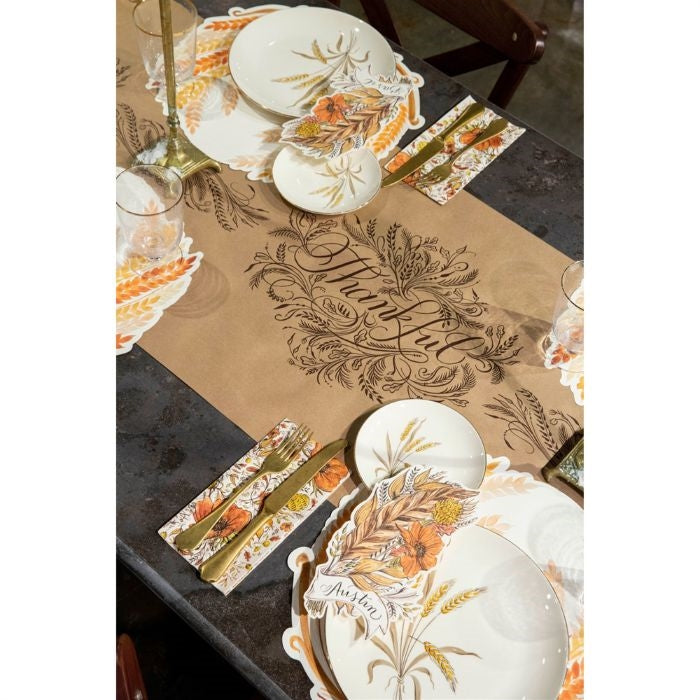 natural brown thankful table runner