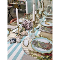 paper table accents place cards seahorse flora coral coastal beachy