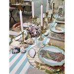 paper table accents place cards seahorse flora coral coastal beachy