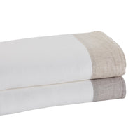 white beige border linen sheets
