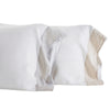 Luxury European Linen Sheet Sets - White + Grey Mist