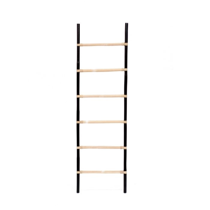 leaning blanket towel magazine quilt decorative ladder black natural rattan