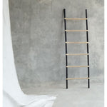 leaning blanket towel magazine quilt decorative ladder black natural rattan