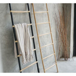 leaning blanket towel magazine quilt decorative ladder black natural rattan