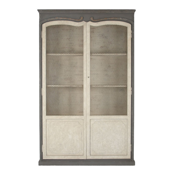 Wire Front Shelving Cabinet - Alexander - Two Tone