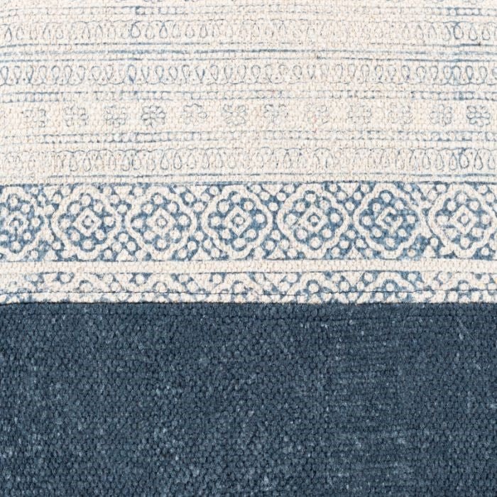 Blue and white pillow