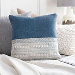 Blue and white pillow