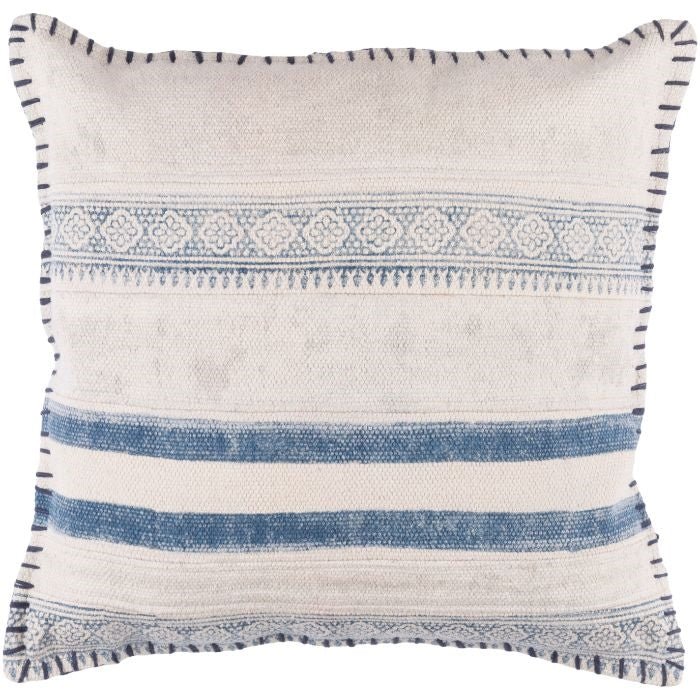 White and blue pillow