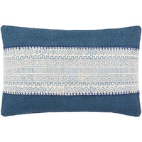 lumbar accent pillow shades of blue block print