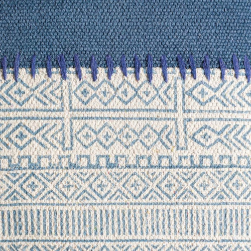 lumbar accent pillow shades of blue block print
