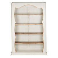 display shelf white gold detailed edge four shelf