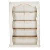 display shelf white gold detailed edge four shelf